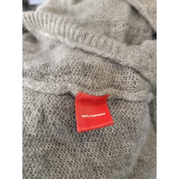 RED SAKS FIFTH AVENUE Sweater Womens XS 100% Cashmere Cowl Neck High Low Sheer - Picture 10 of 11